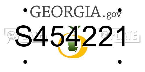S454221 Georgia License Plate