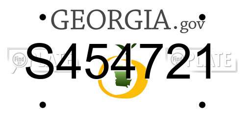 S454721 Georgia License Plate