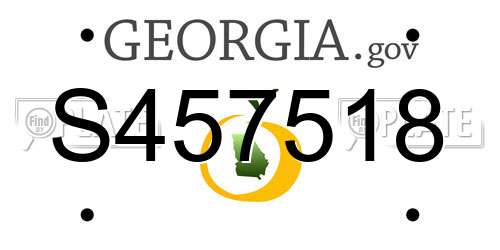 S457518 Georgia License Plate