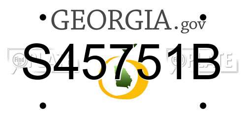 S45751B Georgia License Plate