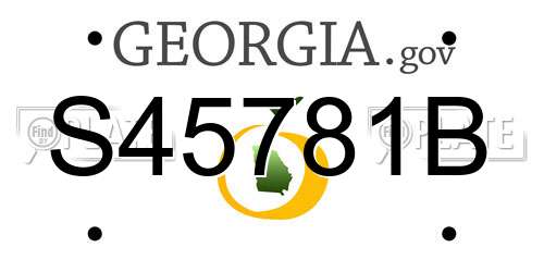 S45781B Georgia License Plate