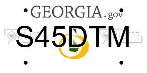 S45DTM Georgia License Plate