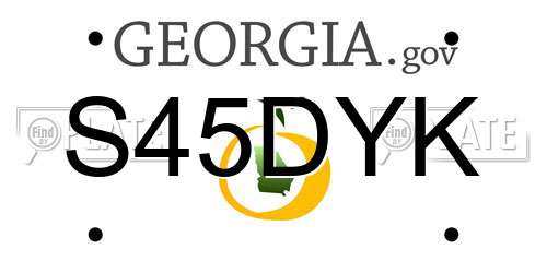 S45DYK Georgia License Plate