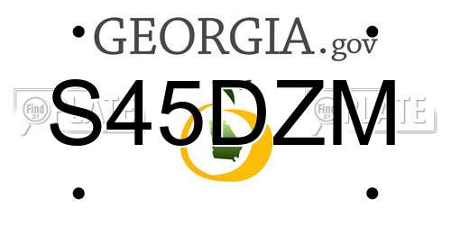 S45DZM Georgia License Plate