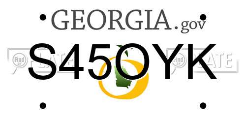 S45OYK Georgia License Plate