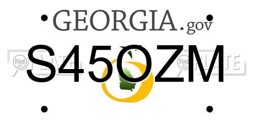 S45OZM Georgia License Plate
