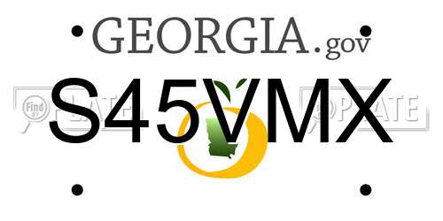 S45VMX Georgia License Plate