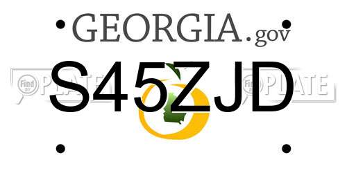 S45ZJD Georgia License Plate