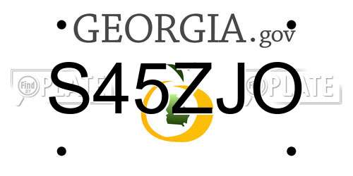 S45ZJO Georgia License Plate