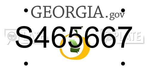 S465667 Georgia License Plate