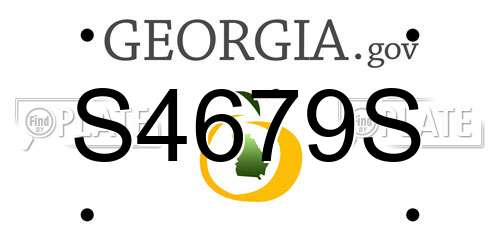 S4679S Georgia License Plate