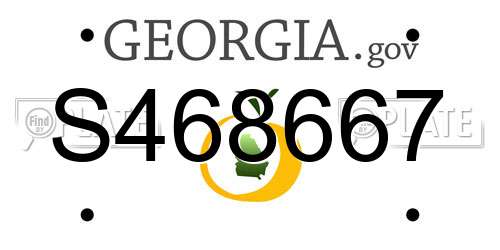 S468667 Georgia License Plate