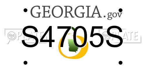 S4705S Georgia License Plate