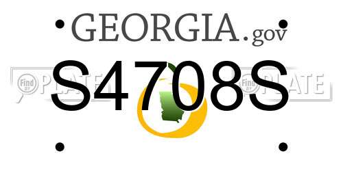 S4708S Georgia License Plate