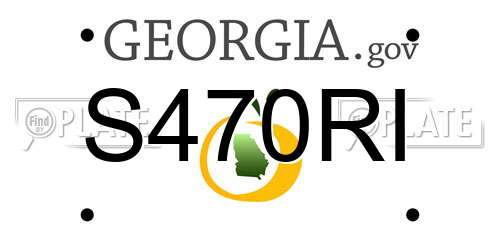 S470RI Georgia License Plate