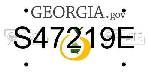 S47219E Georgia License Plate