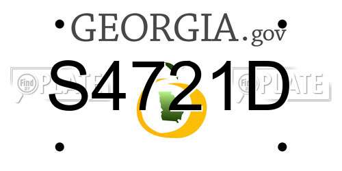 S4721D Georgia License Plate