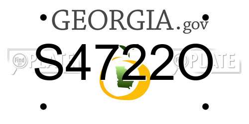 S4722O Georgia License Plate