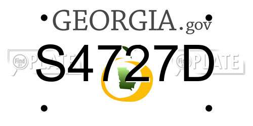 S4727D Georgia License Plate