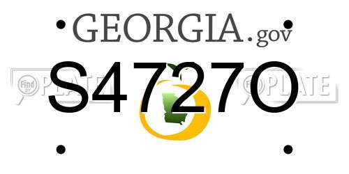 S4727O Georgia License Plate