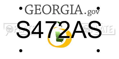 S472AS Georgia License Plate