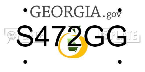 S472GG Georgia License Plate