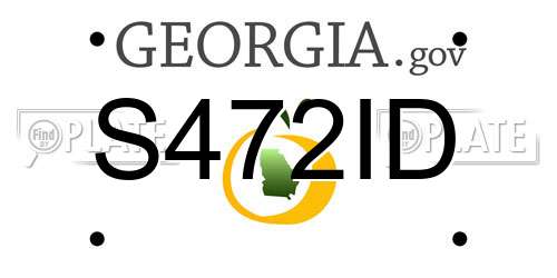 S472ID Georgia License Plate