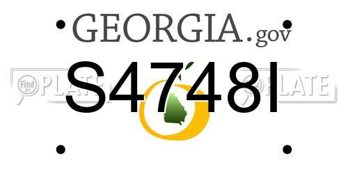 S4748I Georgia License Plate
