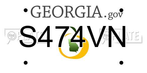 S474VN Georgia License Plate