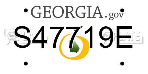 S47719E Georgia License Plate