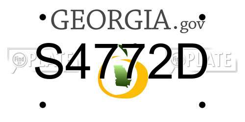 S4772D Georgia License Plate