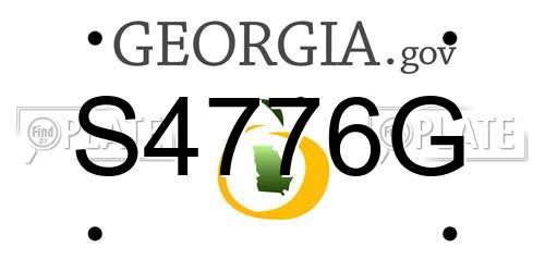 S4776G Georgia License Plate