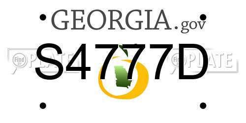 S4777D Georgia License Plate