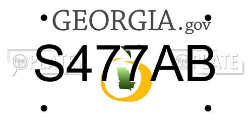 S477AB Georgia License Plate
