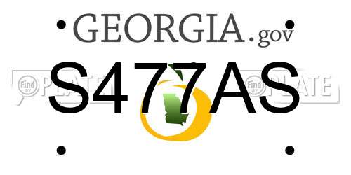 S477AS Georgia License Plate