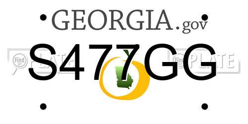 S477GG Georgia License Plate