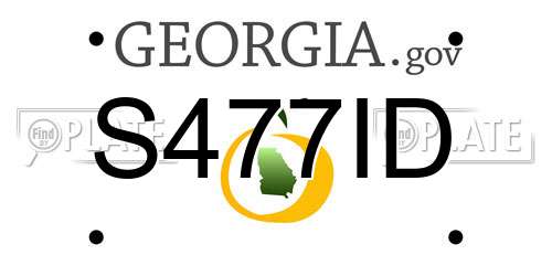 S477ID Georgia License Plate