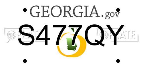 S477QY Georgia License Plate