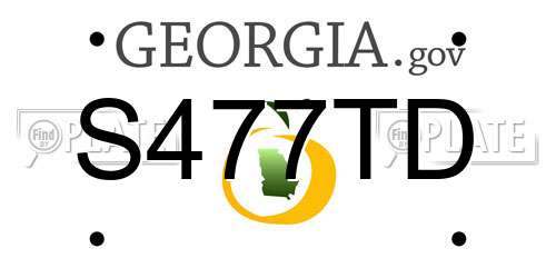S477TD Georgia License Plate