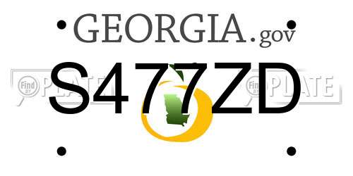 S477ZD Georgia License Plate