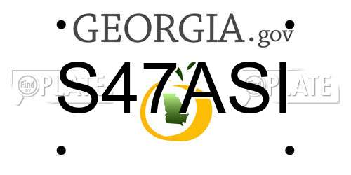 S47ASI Georgia License Plate