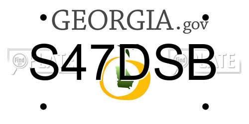 S47DSB Georgia License Plate