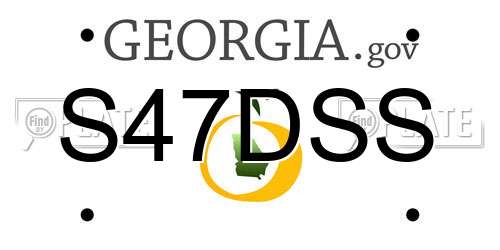 S47DSS Georgia License Plate