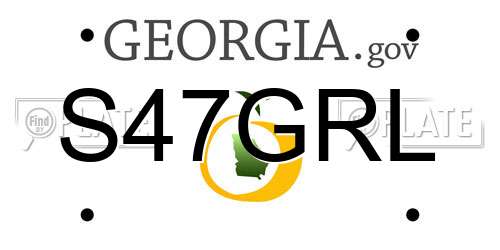 S47GRL Georgia License Plate