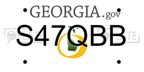 S47QBB Georgia License Plate