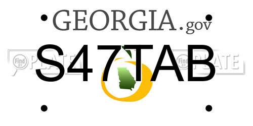 S47TAB Georgia License Plate