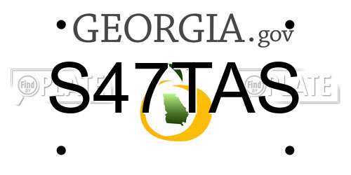 S47TAS Georgia License Plate