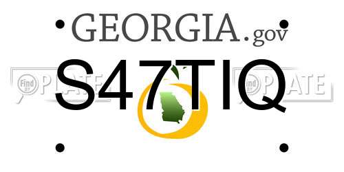 S47TIQ Georgia License Plate