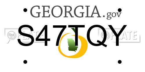 S47TQY Georgia License Plate