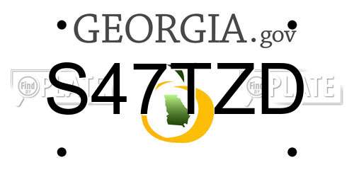 S47TZD Georgia License Plate